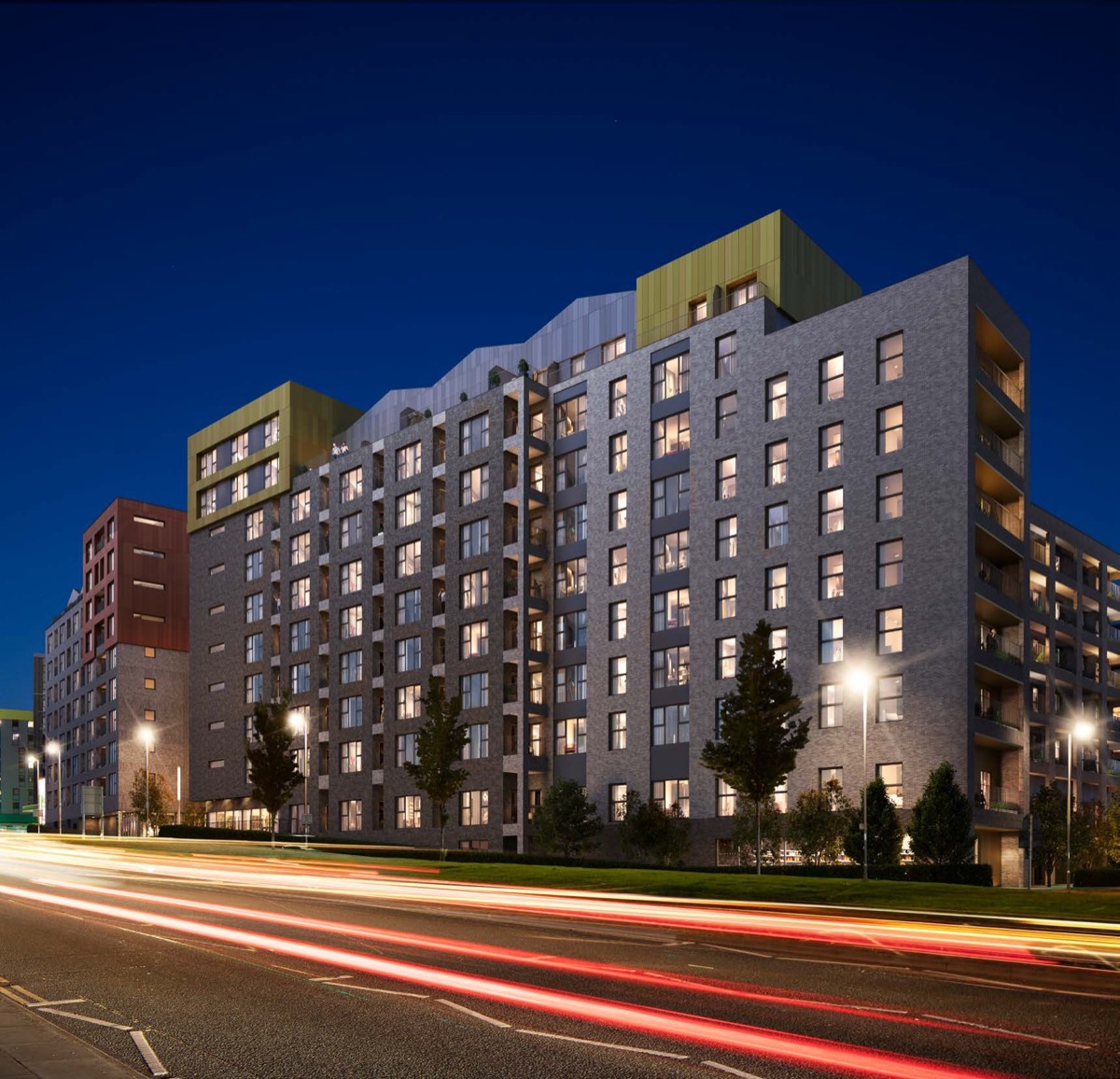 Exterior, night, Abbey Row