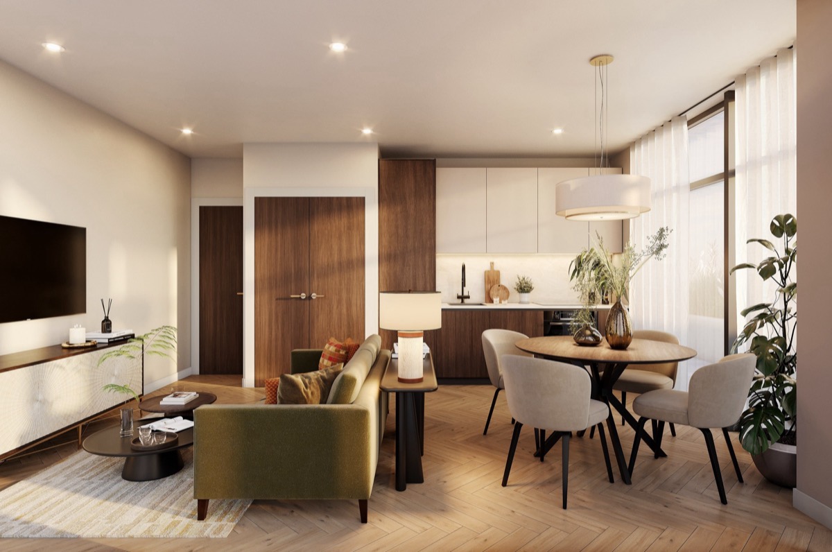 Living and dining, Aire Gardens
