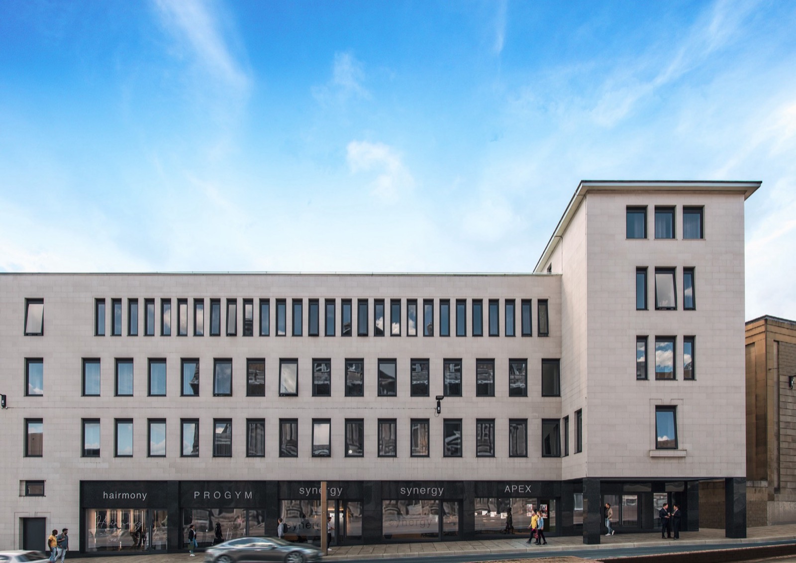Photograph of The Barclay's finished exterior in Sheffield city centre