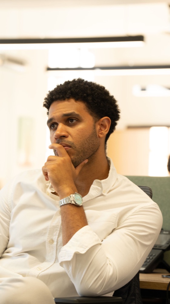 A Langford Pierce team member listening during a session