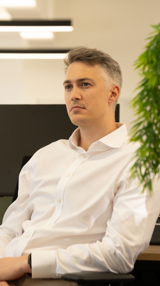 A Langford Pierce team member seated at the office