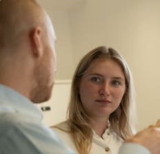 Two Langford Pierce team members in conversation
